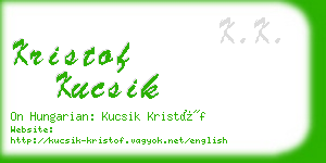 kristof kucsik business card